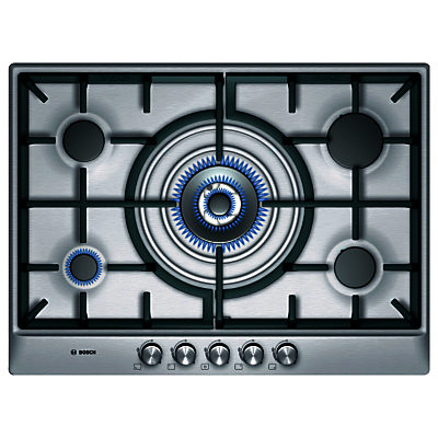 Bosch PCQ715B90E Gas Hob, Stainless Steel